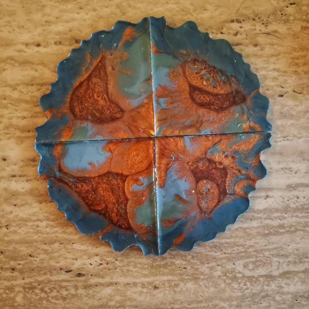 Hand Poured Resin Coaster Set